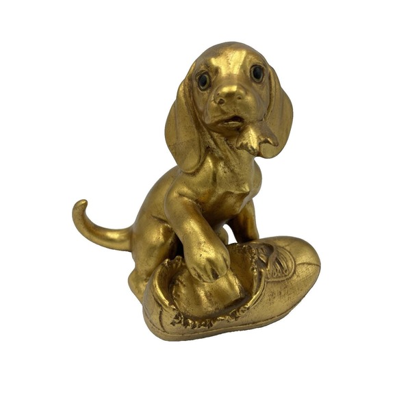Vintage MCMFreeman McFarlin Rutledge 859 ‎ Gold LeafPuppy Dog w/Shoe